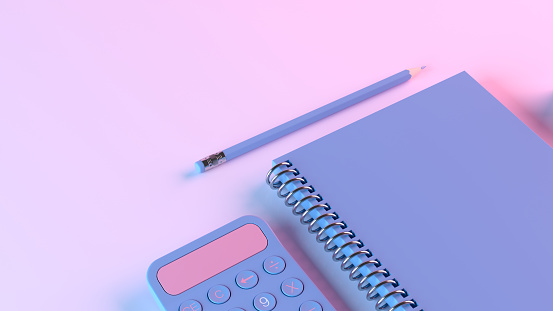 3d rendering of Empty Notebook, Back to School Background.