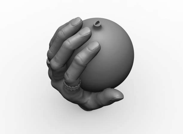 istock hand holding Ball toy Isolated on White Background 3d-rendering 1420197539
