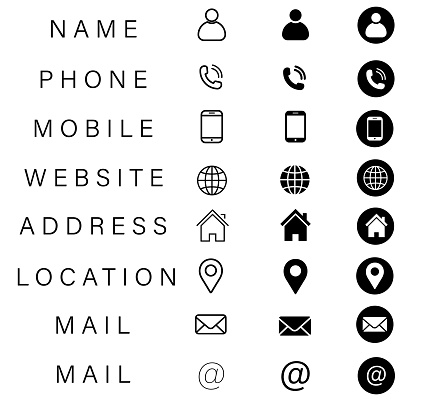 Icon, Telephone, Connection, E-Mail, Business Card