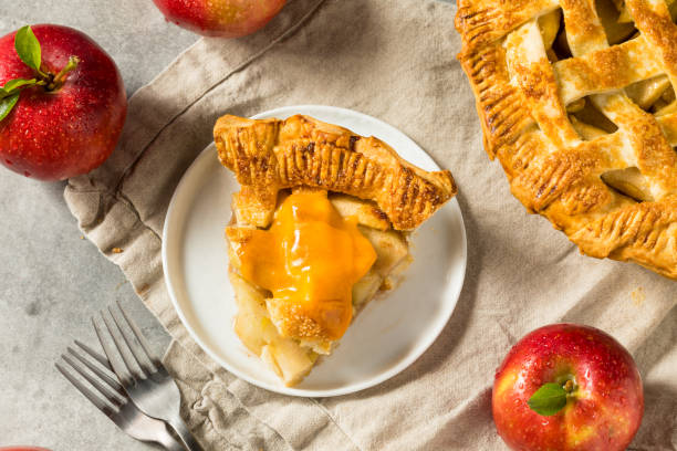 istock Homemade Sweet American Apple Pie with Cheddar Cheese 1420203700
