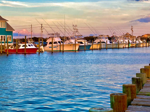 istock Fishing boats at sunset 1420206032