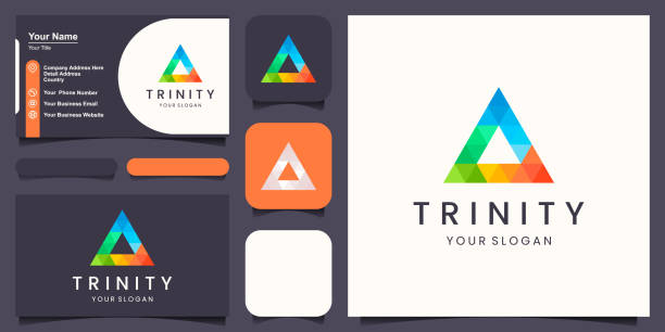 トリニティアイコンベクターロゴテンプレートイラストデザイン。 - intelligence communication turning data点のイラスト素材／クリップアート素材／マンガ素材／アイコン素材