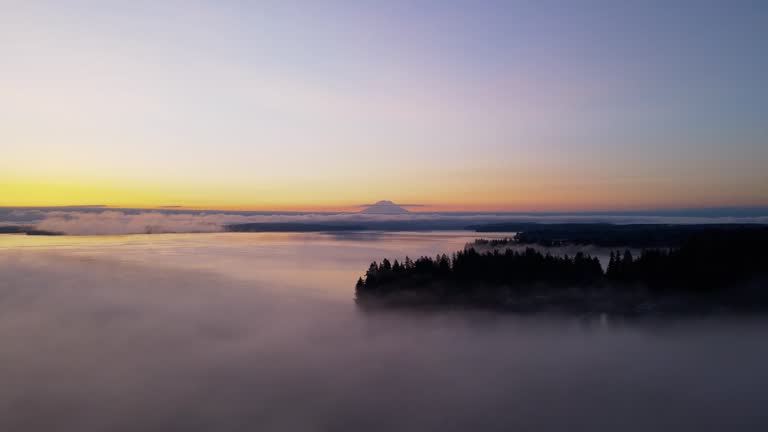 Puget Sound From Above At Sunrise