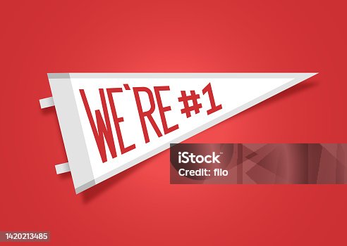 istock We're Number One Team Sports Cheering Pennant Flag 1420213485