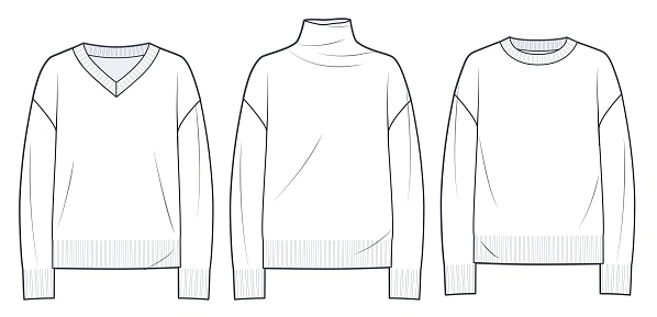 Ensemble De Pulls Pull Technique Illustration De Mode Pulls Modèle De ...