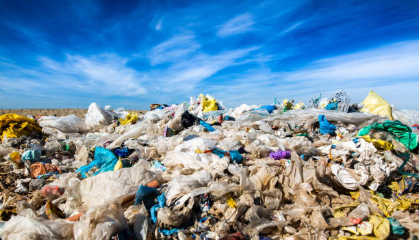 istock Pollution concept garbage pile in trash, waste dump or a landfill, waste from household, global warning, waste flooding 1420216566