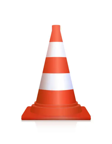 Vector illustration of Traffic Cone Pylon Road Highway Cone