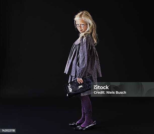 Girl Dressing Up In Mothers Shoes Stock Photo - Download Image Now - 6-7 Years, Adult Imitation, Aspirations