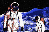 istock Astronauts on the Moon 1420221399