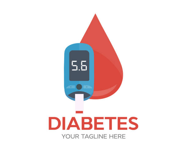 Diabetes, Glucose testing and Blood sugar. Glucose meter, pills, insulin production. Diabetic glucose measuring device with border indication sugar level vector design and illustration. Diabetes, Glucose testing and Blood sugar. Glucose meter, pills, insulin production. Diabetic glucose measuring device with border indication sugar level vector design and illustration. hyperglycemia stock illustrations