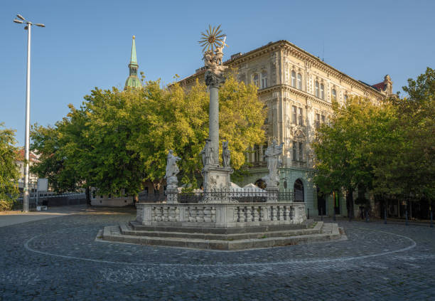 istock Holy Trinity Column at Fish Square (created in 1712) - Bratislava, Slovakia - Bratislava, Slovakia 1420237087