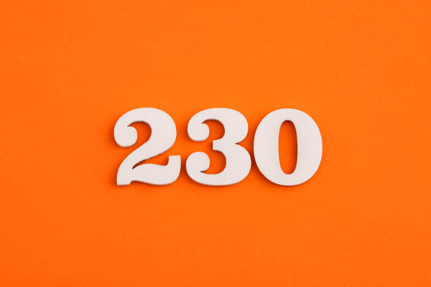 istock Number 230 - On orange foam rubber background 1420239608