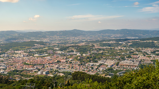 Guimarães, Portugal; August 31, 2022: View over Guimarães from the Penha Sanctuary