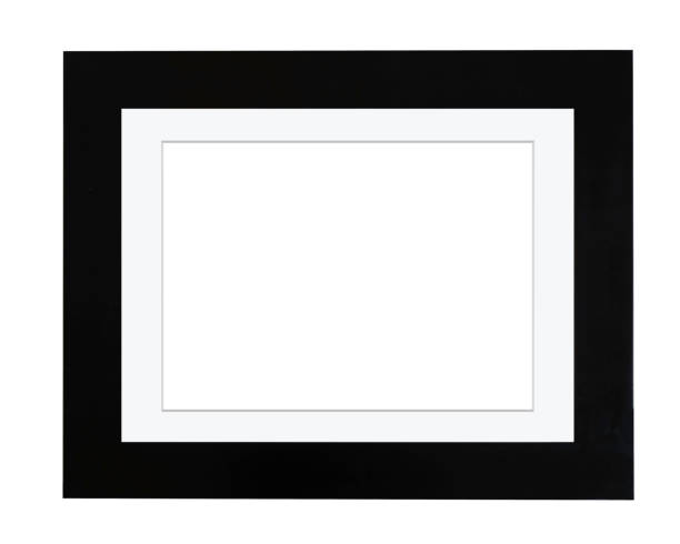 istock black wood picture frame with mat board 1420240189