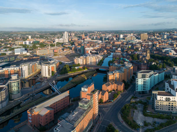 Leeds skyline during a summer sunrise