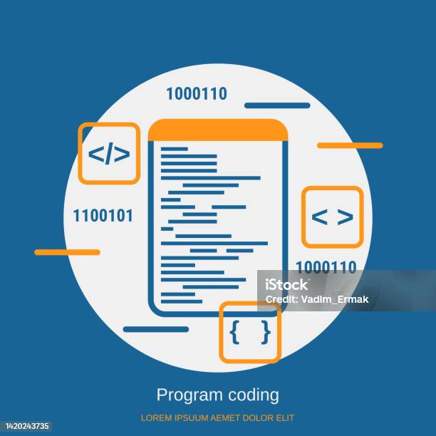 Program Coding Flat Style Vector Concept Stock Illustration - Download ...