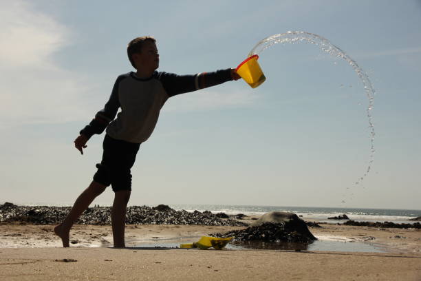Bursts from a stone thrown into the water
