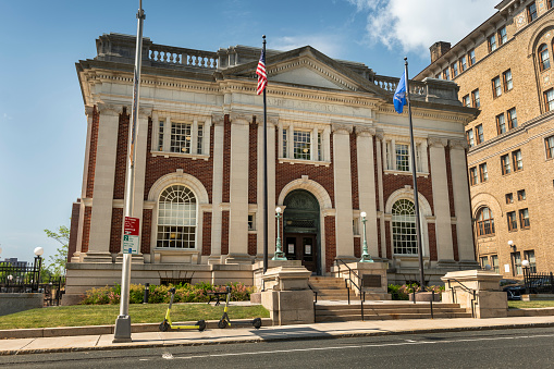 Baltimore, Maryland, USA - August 27, 2013: View of the Johns Hopkins University School of Medicine building in Baltimore City, Maryland.