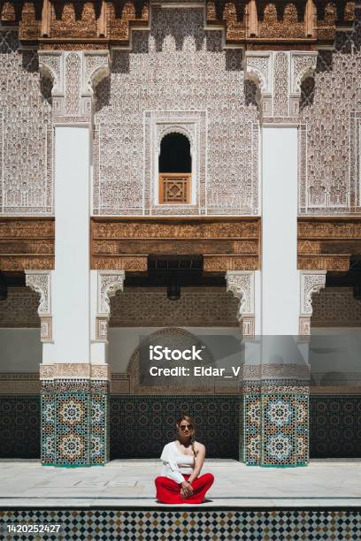 Woman In Moroccan Palace Stock Photo - Download Image Now - Morocco, One Person, People
