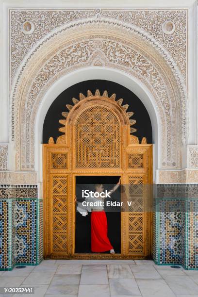 Woman In Moroccan Palace Stock Photo - Download Image Now - Morocco, Luxury, Travel