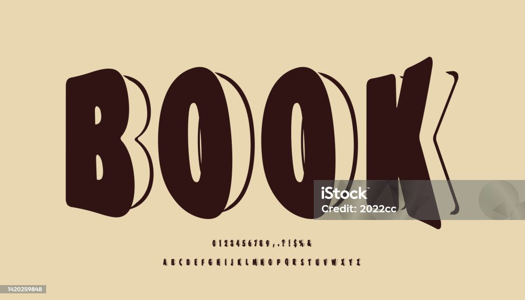 Text Book Style Book Style Font Design Stock Illustration - Download Image Now - Book ...