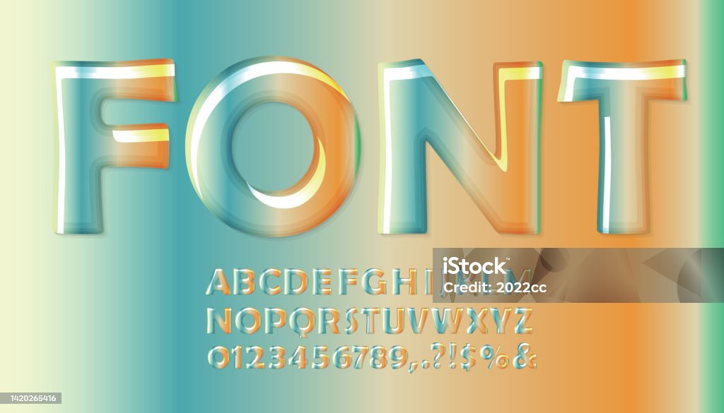 Gradiant Color Letter Gradient Style Font Design Stock Illustration - Download Image Now ...
