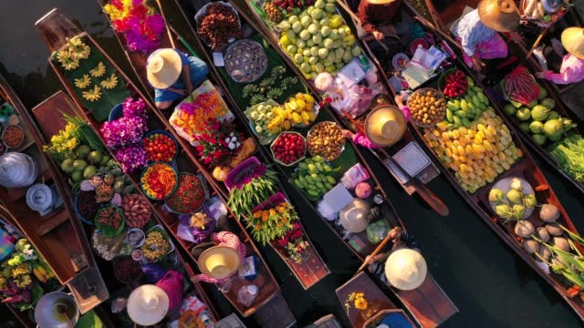Exotic Thailand floating market