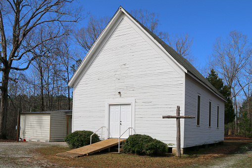 a rural countryside church religious spiritual god christian Baptist chapel cross praying prayer house