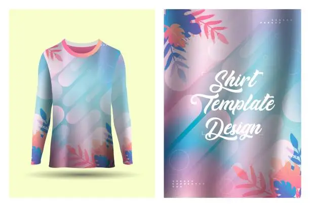 Vector illustration of long sleeve casual t-shirt design concept template