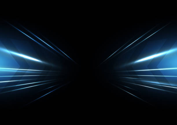 Abstract technology blue speed neon light effect on black background vector illustration. Abstract technology blue speed neon light effect on black background vector illustration. eps file. firework colors stock illustrations