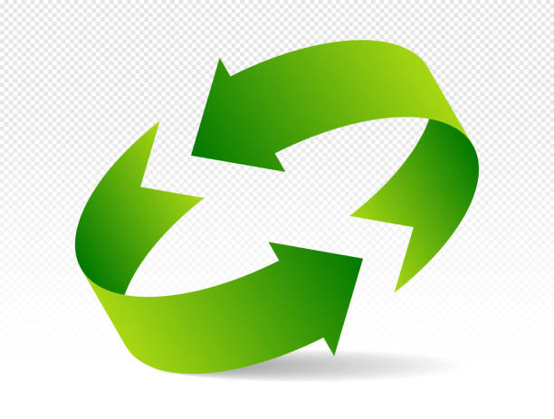 illustrazioni stock, clip art, cartoni animati e icone di tendenza di set di simboli di riciclo vettoriale isolato - simbolo-del-riciclaggio