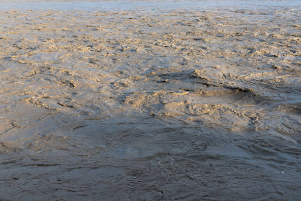 High water level in the river Vecht at the Zwolle in the Dutch Vechtdal region in Overijssel, The Netherlands. The river is overflowing on the floodplains after heavy rainfal upstream in The Netherlands and Germany in December 2023.