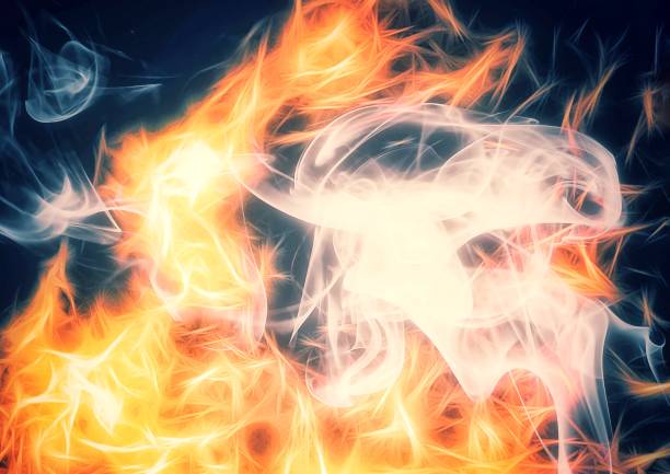 istock Abstract background with swirling flames and smoke 1420307737