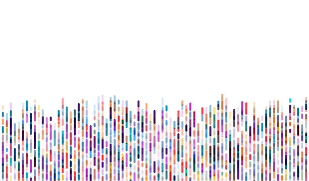 illustrazioni stock, clip art, cartoni animati e icone di tendenza di infografica del test del dna. mappa della sequenza del genoma. - chromosome