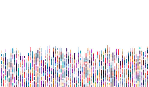 dna test infographic. genome sequence map. - tıbbi test stock illustrations