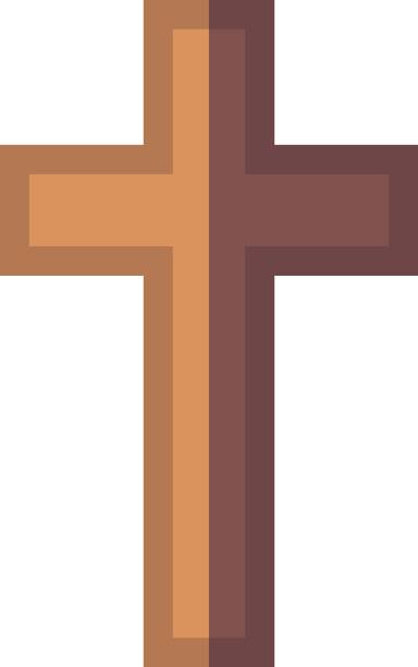 istock Vibrant illustration of gravestone cross in modern flat style for Halloween. Suitable for websites, stores, shops, books, postcard. 1420314478