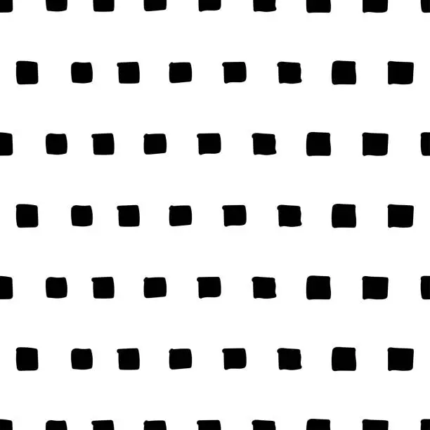 Vector illustration of Simple hand drawn geometric pattern. Trendy monochrome drop brush marks.