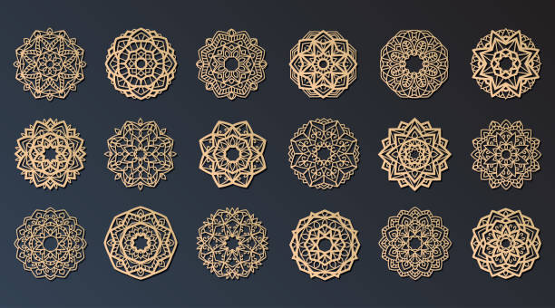 illustrations, cliparts, dessins animés et icônes de 03 mandala découpé au laser (18 218) - mandala