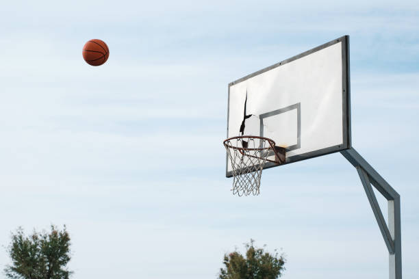 istock Basketball ball thrown out to the basket 1420322057