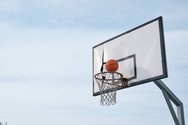 istock Basketball ball thrown out to the basket 1420322100