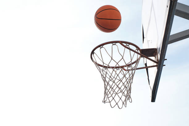 istock Basketball ball thrown out to the basket 1420322122