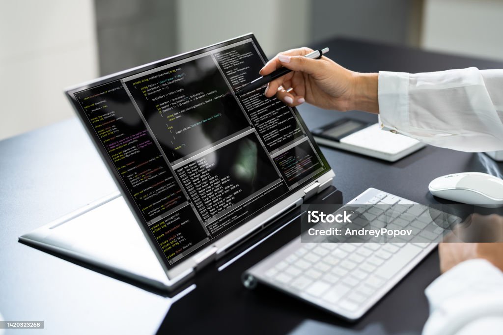 Programmer Or Coder At Office Desk Stock Photo - Download Image Now ...