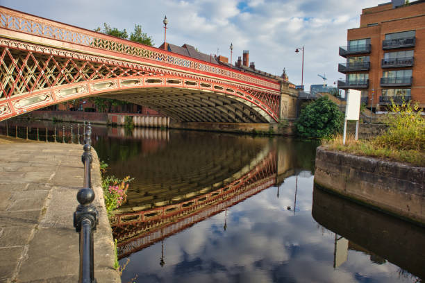 istock Crown Point bridge, Victorian engineering reflected in River Aire, Leeds, West Yorkshire, England, Britain 1420324495