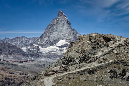 Panorama of mountains in the Bernese Oberland with the famous north face of mount Eiger