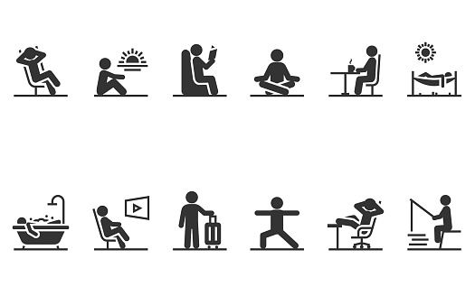 Vector set of people relaxation.