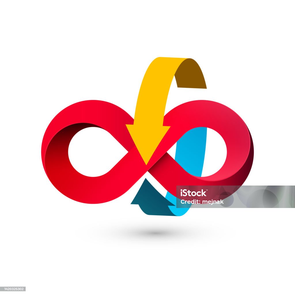 Infinity Icon With Arrows Infinity Symbol With Arrows Isolated On White Background Vector Stock ...