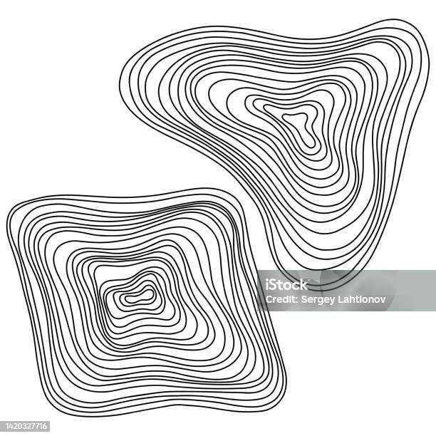 Abstract Tree Rings Vector Topographic Map Concept Seamless Background ...