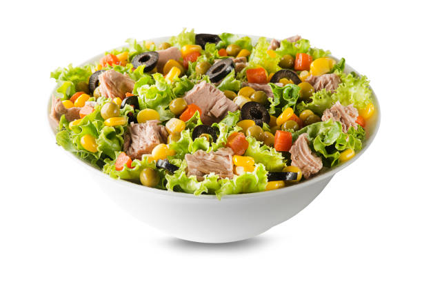 istock Tuna corn salad with carrots, peas and olives 1420333288