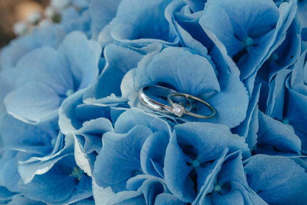 Wedding rings photographed with a macro lens close up