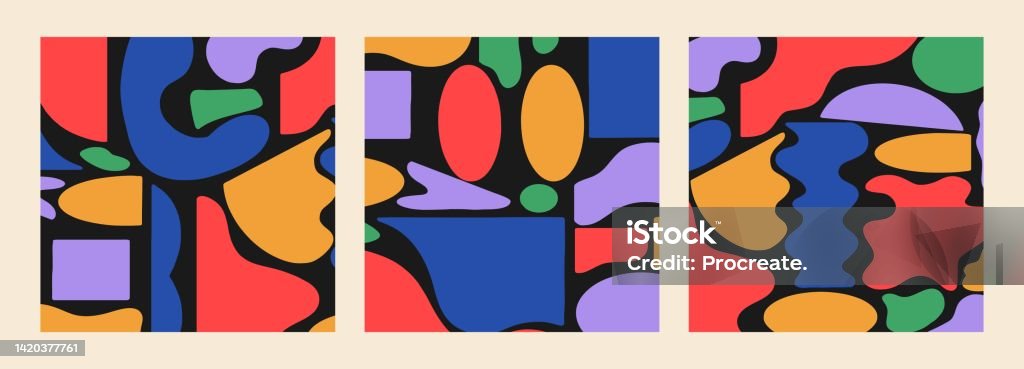 A Set Of Vector Templates With Abstract Design Graphics Made Using ...